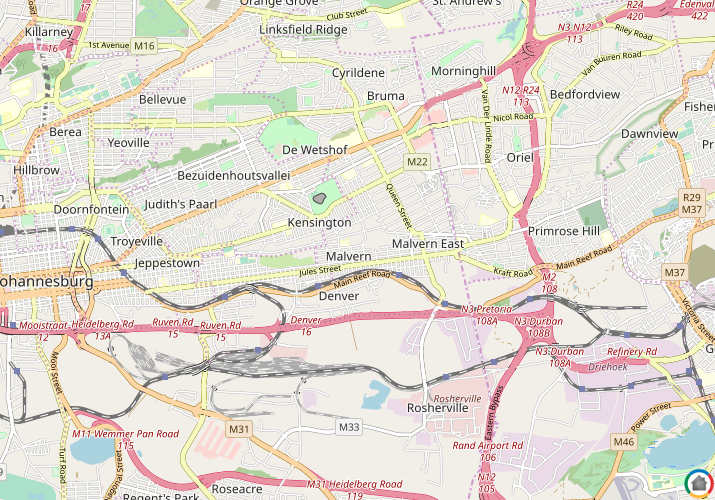 Map location of Malvern